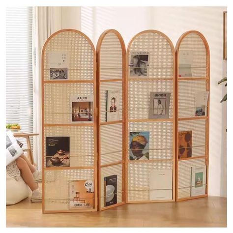 PRICES MAY VARY. -The size of our room divider is designed according to the height of most people. It can meet the needs of most people in the process of using the wood screen. -It is also lightweight, you can move it according you want, and change scenarios anytime, anywhere to use. -The main part of the folding privacy screen is made by professional Handmade artisans. Make sure every detail of the product is perfect. -It's also totally suitable to use this room divider as a background wall to Canopy Room Divider, Room Separator Curtain, Changing Divider Folding Screens, Studio Apartment Bookshelf Divider, Tall Room Dividers, Minimalist Pop Up Booth, Bedroom With Room Divider, Desk Partition Ideas, Pegboard Room Divider