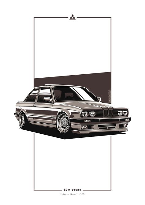 Bmw E30 Coupe, Tshirt Poster, Auto Illustration, E60 Bmw, E36 Coupe, Bmw Art, Automotive Illustration, Car Things, Art Tshirt