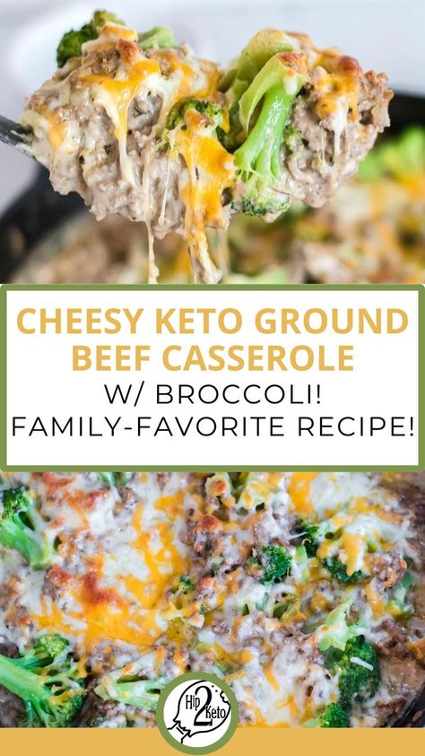 Cheesy Keto Ground Beef Casserole w/ Broccoli | Family-Favorite Recipe! Keto Ground Beef Casserole, Casserole With Cheese, Cheese And Broccoli, Keto Ground Beef, Ground Beef Casserole Recipes, Healthy Low Carb Dinners, Meat Casserole, Healthy Ground Beef, Ground Beef Recipes Healthy