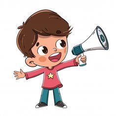 Boy speaking with a megaphone or speaker... | Premium Vector #Freepik #vector #people #character #cartoon #comic Speaking Drawing, People Character, Children's Stories, Vector People, Kids Talking, Three Wise Men, Cartoon Boy, Drawing Cartoon, Kids Clipart