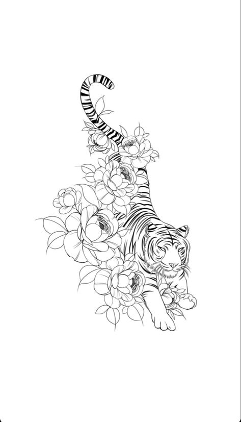 Full Body Lion Tattoo Design, Pretty Tiger Tattoo, Arm Tattoos For Women Tiger, Tiger Foot Tattoo, Women Tattoo Designs Drawings, Tiger Tattoo For Women Back, Big Rib Tattoos For Women, Cool Arm Tattoos For Women, Tiger With Flowers Tattoo