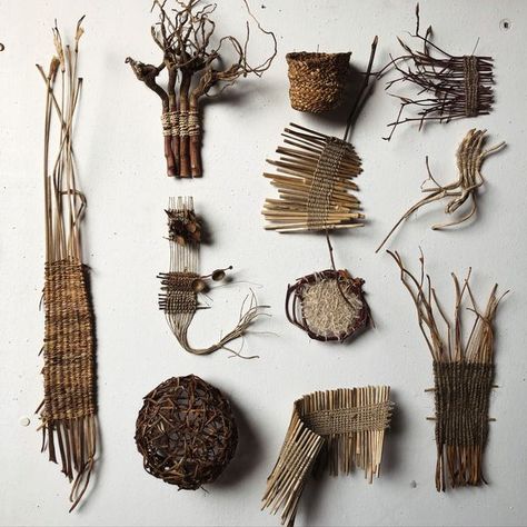 Alice Fox Alice Fox, Fiber Sculpture, Studio Wall, Wood Branch, Found Object Art, Diy Presents, Cactus Art, Textile Crafts, Plant Fibres