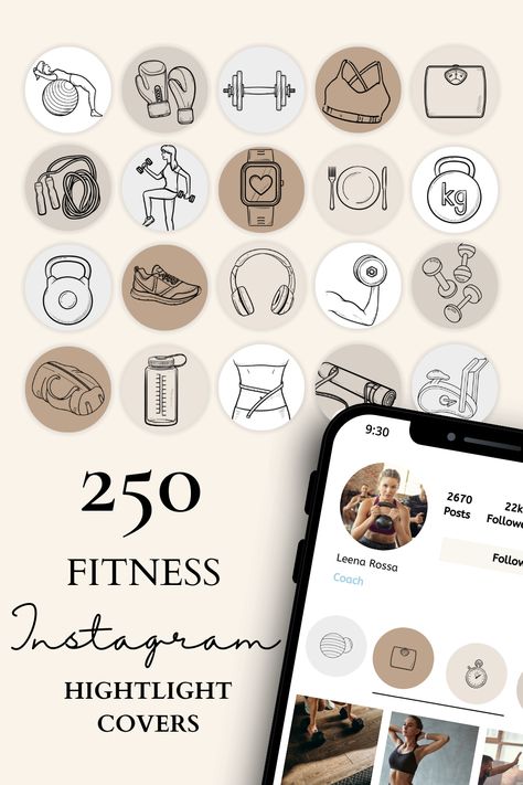 Fitness Instagram Highlight Cover, Backgrounds For Instagram Stories, Backgrounds For Instagram, Neutral Backgrounds, Insta Highlights, Instagram Highlight Cover, Fitness Icon, Instagram Engagement, Highlight Cover