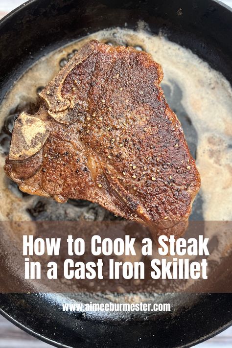 Cooking a steak in a cast iron skillet is a great way to enjoy this delicious cut of meat even when you cannot use your grill. Cooking T Bone Steak, Tbone Steak Recipe, Iron Skillet Steak, Cast Iron Skillet Steak, How To Cook Ribeye, Cooking Ribeye Steak, Skillet Steak, Cast Iron Oven, Cooking The Perfect Steak