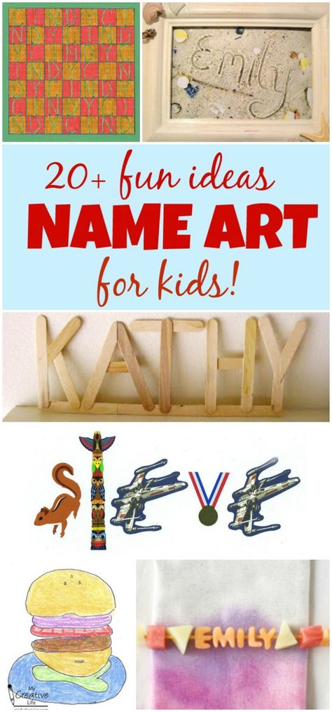 Fun ideas for Name Art projects kids will love Elementary Name Art Project, Name Art Grade 1, Name Projects For Kids, Name Art For Kindergarten, Name Art Projects For Kids, Name Crafts For Kids, Name Art For Kids, Name Design Art Ideas, Kids Drawing Projects