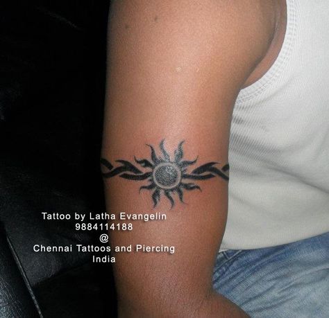 Sun Armband Tattoo, Sun Arm Band Tattoo, Fire Arm Band Tattoo, Sun Band Tattoo, Tattoo Ideas For Men Thighs, Women Band Tattoo, Band Tattoo Forearm, Sun Arm Tattoo, Sun Tattoo Men