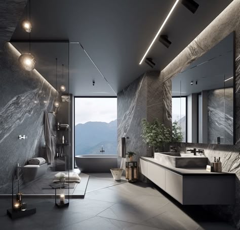 Penthouse Bathroom Luxury, Bathroom Modern Luxury, Architecture Ceiling, Condominium Design, Luxury Condominium, Suite Room, Penthouse Design, Camps Bay, Live Big