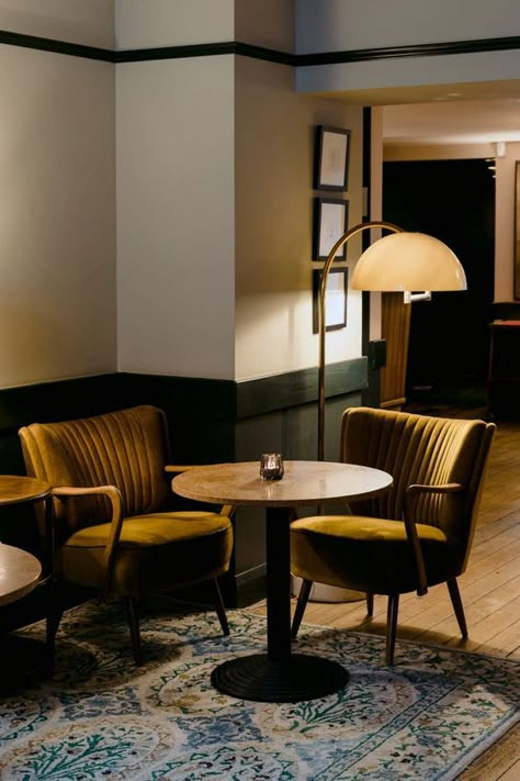 The Rose — Hotel, Bar and Restaurant in Deal, Kent Hotel Lobby Chairs, Speakeasy Decor, Rose Hotel, Clubhouse Design, Hotel Lounge, Hotel Interior Design, Bar And Restaurant, Seaside Town, Lounge Design