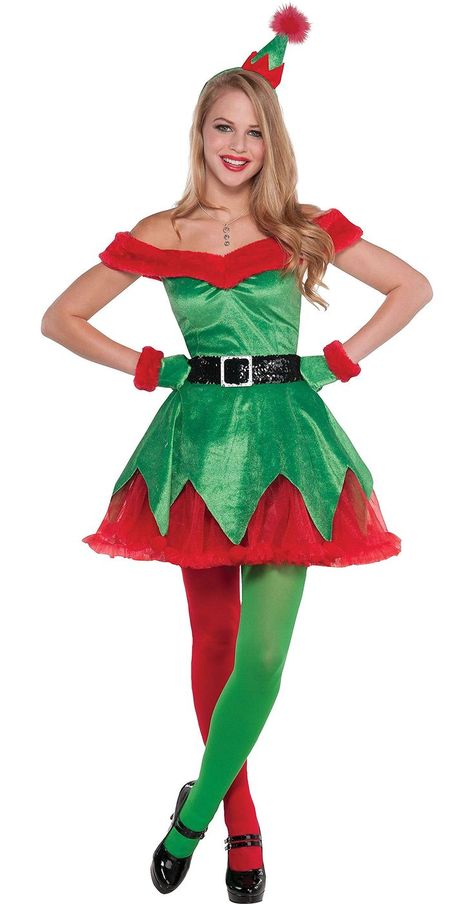 Amscan Christmas Costume, M, Green Christmas Dance Costumes, Christmas Costumes Women, Thanksgiving Dinner Outfit, Christmas Elf Outfit, Tree Costume, Christmas Elf Costume, Elf Dress, Thanksgiving Outfit Women, Teen Swag Outfits