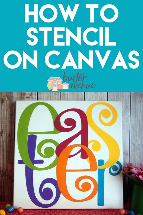 How to stencil on canvas with a Silhouette or Cricut Canvas Signs Diy, How To Stencil On Canvas, Stenciled Canvas Art Ideas, Canvas Painting With Stencils, Canvas Stencil Painting, Stencil On Canvas, Painting With Stencils On Canvas, How To Paint Words On Canvas, Paint Stencils Canvas