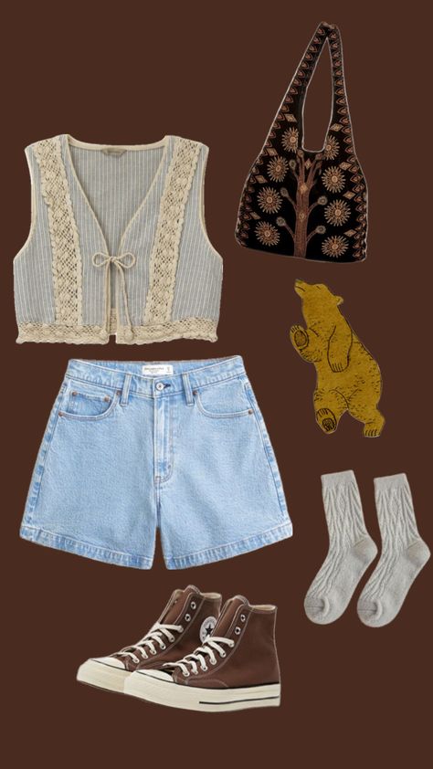 #outfit #outfitinspo #summeroutfit Summer Outfit Mood Board, Casual Cottagecore Outfits Summer, Cottagecore Outfits Summer, Casual Cottagecore Outfits, Farmers Market Outfit, Casual Cottagecore, Cottagecore Outfit, Cottagecore Outfits, Casual College Outfits