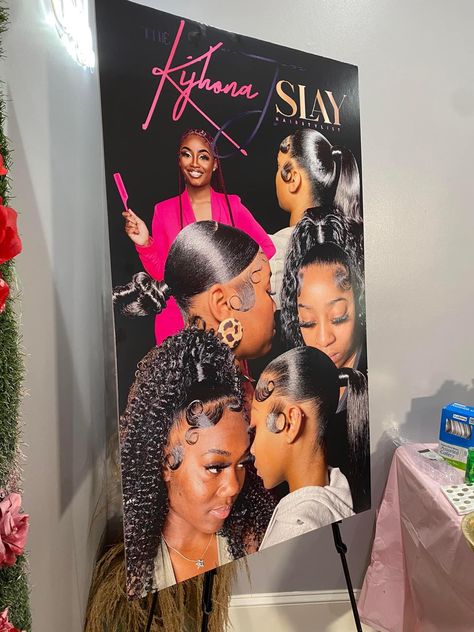 Pink Salon Suite Ideas, Hair Salon Decor Ideas Modern, Hairstylist Room Ideas At Home, Hair Business Content Ideas, Hair Store Decor, Hair Bussines, Hairstylist Suite Ideas, Hair Page Name Ideas Instagram, Hairstylist Photoshoot Ideas Black Women