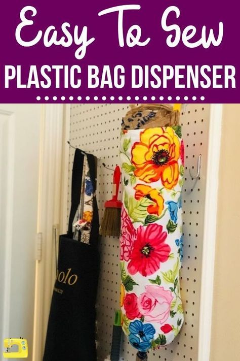 Diy Plastic Bag, Creative Teachers Gifts, Grocery Bag Storage, Bag Holder Pattern, Beginner Sewing Projects, Grocery Bag Dispenser, Dispenser Diy, Plastic Bag Dispenser, Plastic Bag Storage