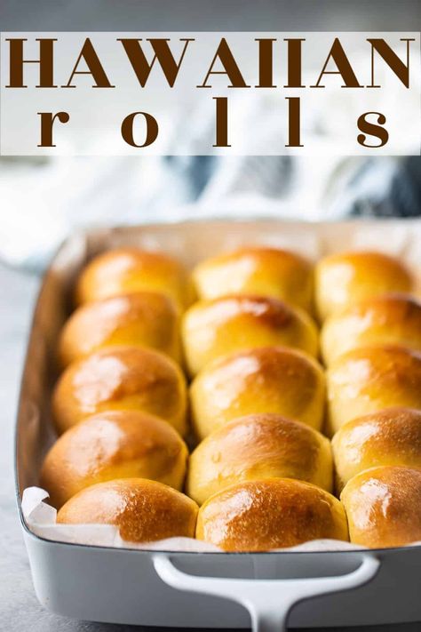 Homemade Hawaiian Rolls: Better than store-bought! -Baking a Moment Slider Bread Recipe, Homemade Hawaiian Rolls, Recipes With Hawaiian Rolls, Sliders Recipes, Rolls Bread, Hawaiian Roll Sliders, Slider Rolls, Hawaiian Sweet Rolls, Slider Buns