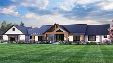 Sq. Ft.: 2,489 | Bedrooms: 3 | Bathrooms: 2.5 Mountain Ranch House Plans, Barndo Ideas, Floor Plans Ranch, Ideal House, Mountain Ranch, Lake Front, Ranch House Plan, Ranch Style House Plans, Mountain House Plans