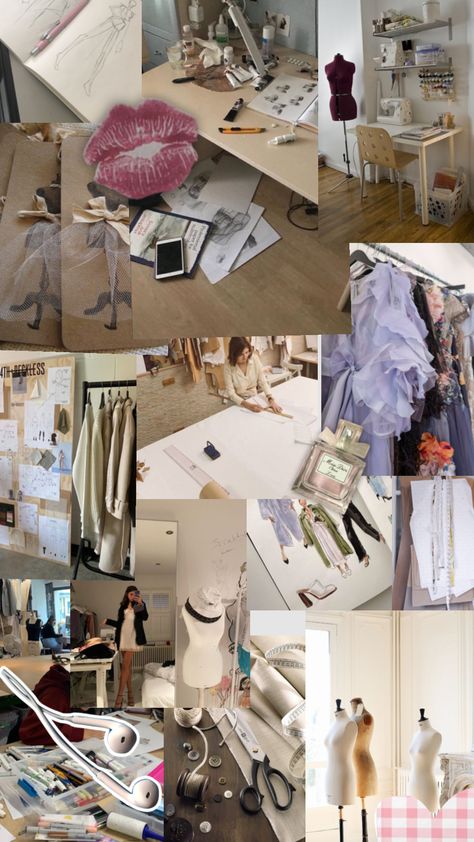 Fashion Student Aesthetic Wallpaper, Fashion Designer Collage, Fashion Design Aesthetic Wallpaper, Studying Fashion, Fashion Design Student, Fashion Designer Lifestyle, Fashion Major Aesthetic, Costume Designer Aesthetic, Fashion Student Aesthetic