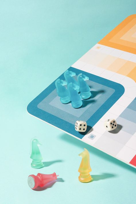 Gummy Ludo on Behance Board Game Photography, Boardgame Aesthetic, Boardgame Design, Parcheesi Board Game, Typeface Poster, Board Game Box, Sony A7iii, Board Game Design, Horse Race