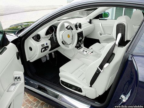 Ferrari 612 Scaglietti interior, via Flickr. 612 Scaglietti, Ferrari 612, Ferrari Ff, White Ferrari, Custom Car Interior, Luxury Car Interior, Car Interior Design, Car Upholstery, White Car