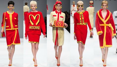 Moschino's McDonalds Inspired Moschino Mcdonalds, Animated Fashion, Moschino Fashion, Drag Queen Outfits, Pop Culture Fashion, Pop Art Fashion, Food Costumes, Fashion Corner, Deadly Sins