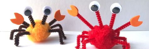 Krab knutselen met pompon en chenilledraad?oaapis=6o53doiolo4q9begqavfvlmp24 Craft Projects For Adults, Easy Crafts For Kids, Craft Time, Arts And Crafts Projects, 4 Kids, Craft Kits, Easy Crafts, Crab, Diy And Crafts