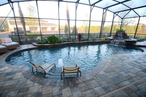 Know the pros and cons of pool enclosures in Florida. #FL Florida Backyard, Landscaping Around Pool, Pool Cage, Screened Pool, Florida Pool, Freeform Pools, Indoor Swimming Pool, Pool Contractors, Pool Enclosures