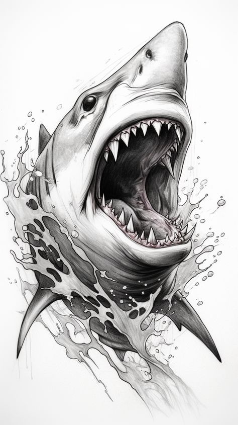 Discover a world of inspiration and creativity! 🌟 Dive into our Telegram channel for a curated collection of unique and diverse content. From stunning tattoo sketches to captivating artistry, there's something for everyone. Subscribe now to join our community of enthusiasts and stay connected with the latest trends and ideas. 📲✨ #Tattoo #TattooIdeas #BodyArt #TattooSketch #TattooDesign Shark Neck Tattoo, Realistic Animal Tattoo Design, Animal Cover Up Tattoo, Shark Drawing Tattoo, Tattoo Art Drawings Men, Realistic Shark Tattoo, Unique Drawings Creative Sketch, Unique Tattoo Stencils, Unique Tattoo Sketches