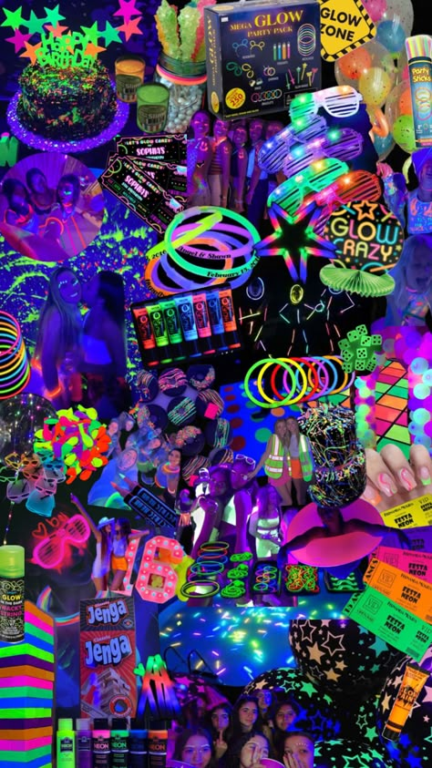 #glowinthedark #glow #party #neon #neonparty #glowinthedarkparty #letsglowcrazy #glowparty #neonparty Glow Pool Parties, Neon Sweet 16, Neon Pool Parties, 14th Birthday Party Ideas, Cozy Fall Home, Birthday Sleepover Ideas, Dessert Halloween, Neon Birthday Party, Glow Birthday Party