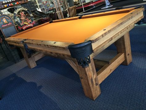 Pool Table Legs Diy, Folding Pool Table, Diy Pool Table, Pool Table Design, Man Cave Shop, Mountain House Decor, Pool Table Games, Custom Pool Tables, Modern Pool Table