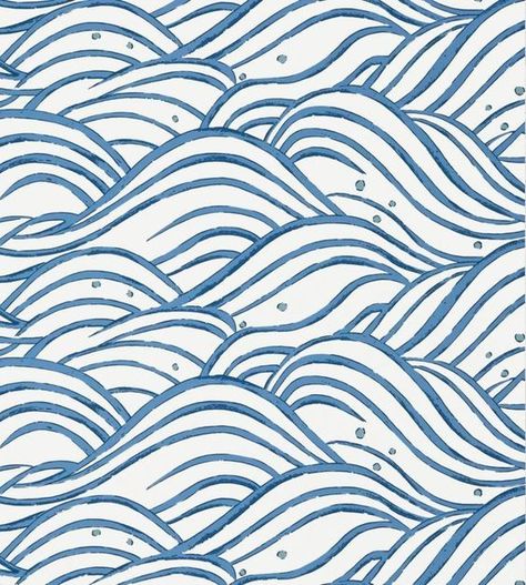 Anna French Wallpaper, Coastal Wallpaper, Anna French, Pattern Design Inspiration, Water Patterns, Drops Patterns, Waves Wallpaper, Blue Abstract Art, Sumi E