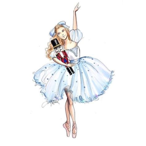 Nutcracker Ballerina Drawing, Nutcracker Christmas Card, Ballet Wallpaper, Ballerina Illustration, Ballet Illustration, Ballet Drawings, Ballerina Drawing, Ballet Painting, Ballet Art