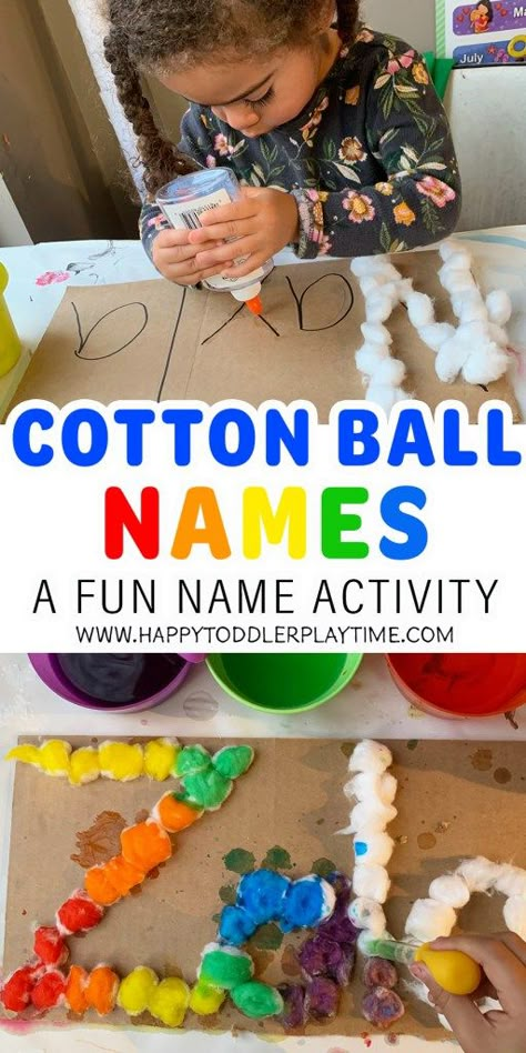 Art And Sensory Preschool, Fun Daycare Activities For Kids, Preschool Crafts Sensory, Ball Theme Art Preschool, Cotton Ball Activities For Preschool, Outside Activity For Preschoolers, Discovery Preschool Activities, Independent Preschool Crafts, Ball Preschool Crafts