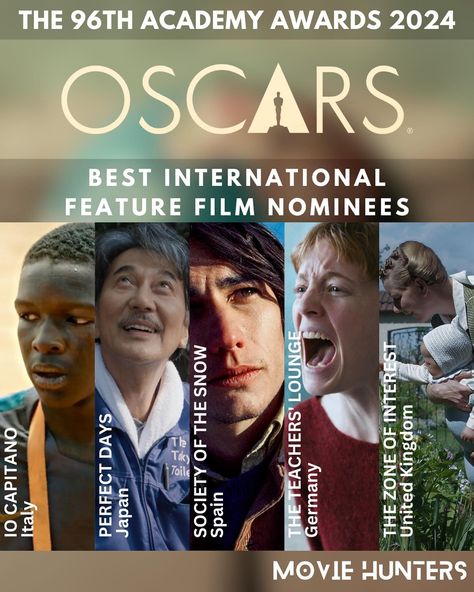 ⭐ Oscars 2024 ⭐ The 96th Academy Awards 2024 ✨Best International Feature Film Nominees✨  Io Capitano Italy Perfect Days Japan Society of the Snow Spain The Teachers’ Lounge Germany The Zone of Interest United Kingdom Who do you think will be the Winnner write in the comments⬇️ . . . #oscars #oscars2024 #academyawards #96academyawards #oscars96 #oscarsnominations #nominations #bestmovies2023 #internationalfeaturefilm #international #featurefilm #iocapitano #italy #perfectdays #japan #soci... Oscars 2024, Year Vision Board, Perfect Days, Teachers Lounge, Academy Awards, Award Winner, Feature Film, Vision Board, Germany