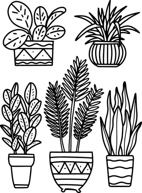 Plant doodle element design. Plant Outline Drawing, Cute Plant Doodles, Doodle Plants, Doodle Elements, Plant Doodle, Tree Coloring Page, Element Design, Outline Drawings, Heart Tree