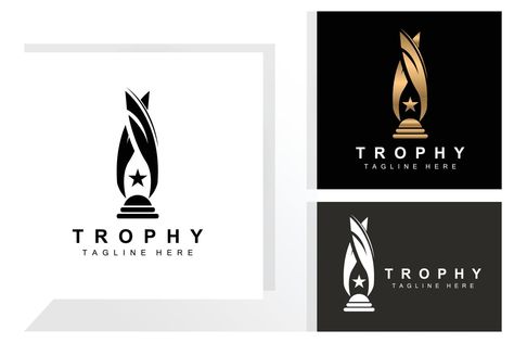 Award Logo Design Inspiration, Awards Logo Design Inspiration, Championship Logo Design, Trophy Logo Design, Award Logo Design, Success Logo Design, Trophy Logo, Award Logo, Music Trophies