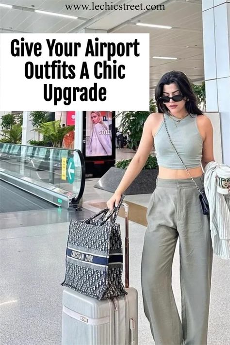 Give Your Airport Outfits A Chic Upgrade.  The coziest traveling outfits for the spring or winter for the airport. Looking for the most comfortable airport outfit spring or comfortable airport outfit winter or airport outfit spring that is comfy and chic? Plenty of travel outfit that will have you looking chic for the airport and traveling. Casual airport outfits that are easy to copy. #airportoutfits #airportoutfits #travelingoutfits #airportstyle #airportoutfit Italy Airport Outfit, Flight Outfit Airport Style Comfy, Airport Outfit Tropical, Flight Outfit Airport Style Summer, Classy Airport Outfit Chic Travel Style, Airport Outfit Spring 2024, Model Airport Outfit, Airport Outfit To Hawaii, Comfy Cute Airport Outfit