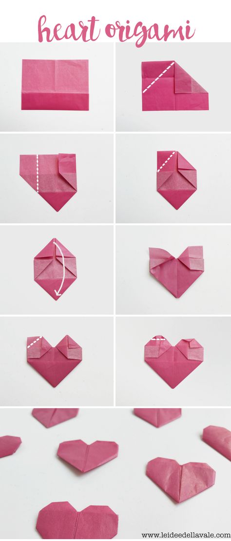 le idee della Vale: DIY Cuore Origami - Una tag per San Valentino Hart Origami, Gifts For Boyfriend Long Distance, Origami Hearts, Valentines Bricolage, Pink Diy, Tutorial Origami, Diy Heart, Origami Love, Origami Heart