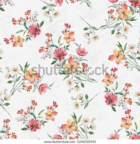 Flower Allover Pattern Digital Background Stock Illustration 2246520343 | Shutterstock Flower Allover Pattern, Flower Allover, Watercolor Flowers Pattern, Flower Print Pattern, Fabric Paint Diy, Botanical Flower Art, Paisley Art, Allover Pattern, Print Design Pattern