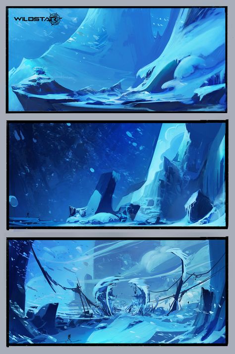 ArtStation - Ice!, daniel "red" stultz Anime Bg, Ice Landscape, 2d Background, Game Map, Art Environment, Gaming Industry, Ice Art, Bg Design, Concept Art World