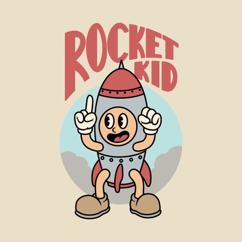 Rocket Cartoon, Kid Illustration, Rocket Art, Rockets For Kids, Retro Cartoons, Illustration Vintage, Old Cartoons, Retro Logo, Retro Illustration