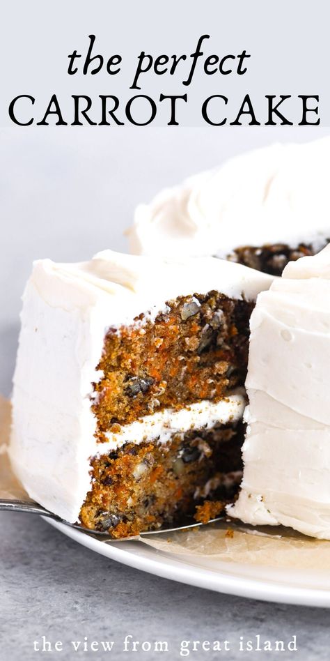 A classic carrot cake with just the right amount of spice and paved with the best cream cheese frosting ever! This cake is the ultimate spring dessert! #cake #carrotcake #layercake #easterdessert #dessert #creamcheesefrosting Classic Carrot Cake, Mini Carrot Cake, The Best Carrot Cake, Carrot Cake Recipe Easy, Carrot Cake With Cream Cheese, Sweet Bakes, Spring Dessert, Mini Carrots, Easy Carrot Cake