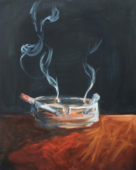 New painting. Cigarettes in an ashtray #art #artstudent #painting #oilpainting #uni #cccu #smoking #cigarette #ashtray Kunst Tattoos, Gcse Art, Ap Art, A Level Art, Art Inspiration Painting, Ethereal Art, Art Portfolio, Surreal Art, Student Art