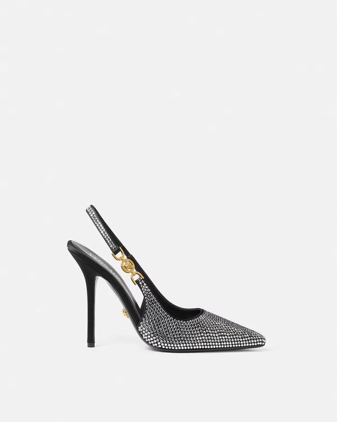 Luxury Designer Shoes, Slides For Women, Versace Shoes, Goat Leather, Footwear Design Women, Gianni Versace, Dream Shoes, Slingback Pump, Fashion House