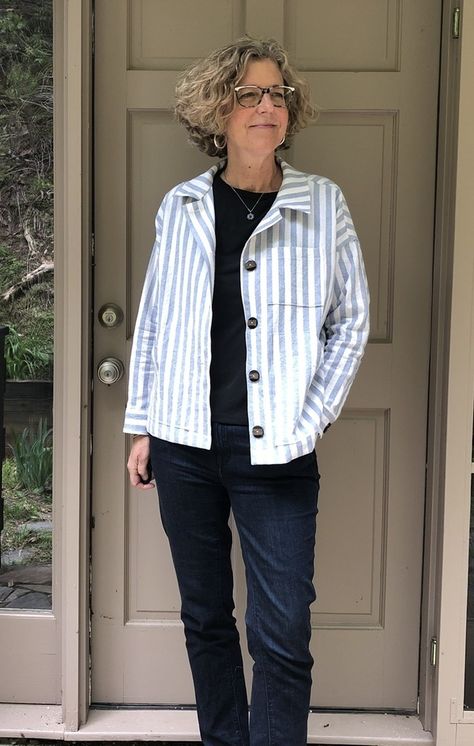 Friday Pattern Company The Ilford Jacket pattern review by studioblue Linen Jackets Women, Friday Pattern Company, Womens Utility Jacket, Jacket Sewing, Bernina Sewing, Worker Jacket, Sewing Workshop, Jacket Pattern Sewing, Linen Jackets