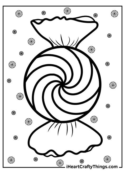 Printable Candy Coloring Pages (Updated 2021) Peppermint Coloring Page, Candy Land Printables Free, Christmas Candy Coloring Pages, Candy Coloring Pages Free Printable, Candy Printables Free, Candy Land Crafts For Kids, Candy Land Coloring Pages, Candy Template Free Printable, Cute Candy Drawing