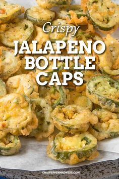 Jalepeno Bottlecaps, Jalapeno Bottle Caps, Fried Jalapenos, Poppers Recipe, Jalapeno Recipes, Best Appetizer Recipes, Spicy Snacks, Spicy Food, Veg Garden