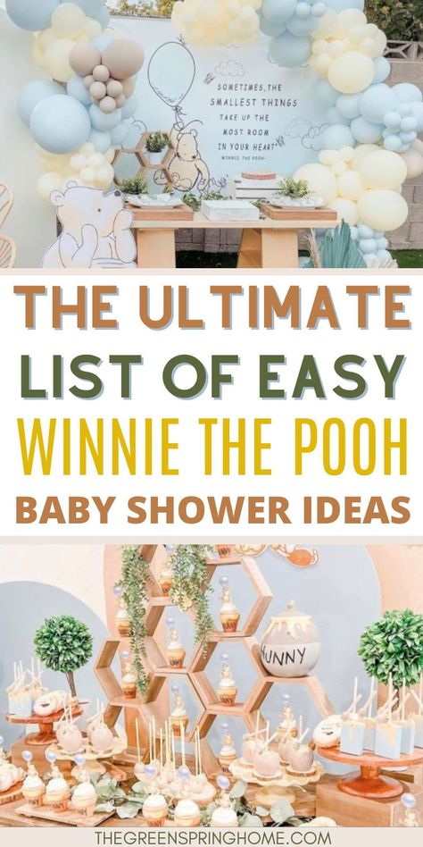 Pooh Baby Shower Ideas, Pooh Bebe, Theme Baby Shower Ideas, Winnie The Pooh Themes, Winnie The Pooh Nursery, Winnie The Pooh Baby Shower, Baby Shower Theme Decorations, Disney Baby Shower, Pooh Baby