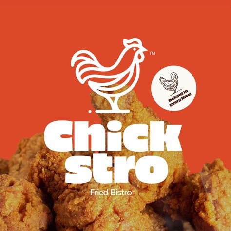 Chickstro, a fast-food chain under the Chickesto umbrella, specializes in serving tantalizingly crispy chicken dishes. Our objective was to craft a brand that resonates with the youth demographic, fostering a jovial and welcoming ambiance. The task at hand was to forge a brand identity that exudes the spirited essence of our establishment. We devised a dynamic and lively brand identity that mirrors our core principles and character. Our logo showcases an endearing and whimsical chicken masco... Chicken Branding Design, Chicken Graphic Design, Chicken Branding, Food Brand Logo, Fast Food Branding, Chicken Restaurant Logos, Fast Food Logo, Food Brand Logos, Chicken Mascot