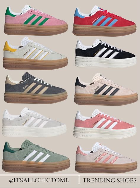 Shop Gazelle Bold Shoes and other curated products on LTK, the easiest way to shop everything from your favorite creators. Gazzeleadidas Shoes, Gazzels Shoes, Adidas Bold Gazelle, Gazelle Bold Shoes Outfit, Adidas Giselle, Gazelle Shoes Outfit, Bold Gazelle, Adidas Gazelle Platform, Gazelle Bold Outfit