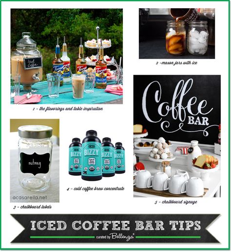 Tips for an Iced Coffee Bar for Summer | Featured on Bellenza Party Blog. Iced Coffee Bar Ideas, Iced Coffee Bar, Coffee Bar Party, Painting Eyes, Coffee Bar Station, Coffee Bar Ideas, How To Make Ice Coffee, Banana Coffee, Iced Coffee Drinks