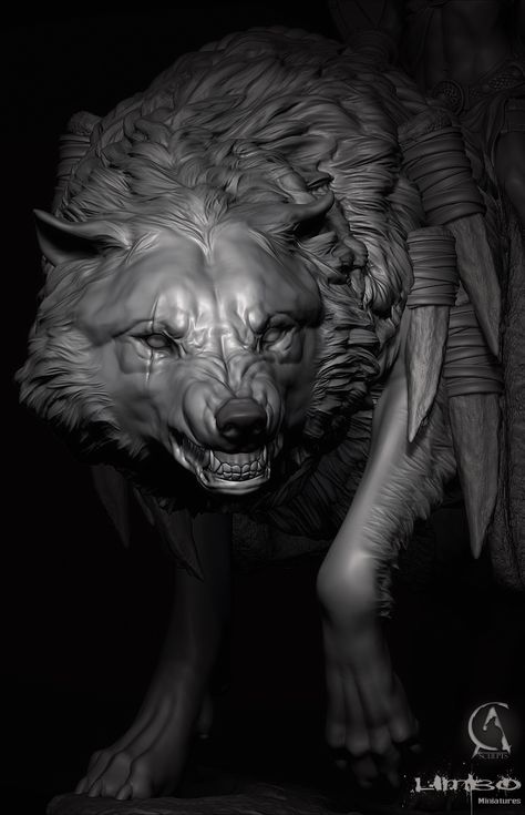 Wolf Beast, Wolf Sculpture, Angry Wolf, Wolf 3d, Digital Sculpture, Human Figure Drawing, Animal Study, Wolf Art, Sculptures & Statues